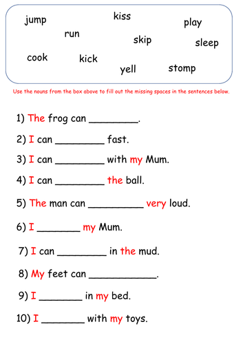 Fill In The Verbs
