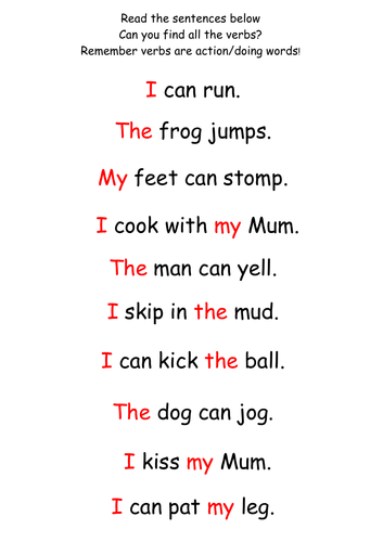 Find The Verbs