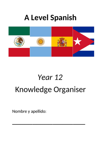 Year 12 Spanish A Level Knowledge Organiser/ Vocab Booklet (AS) Editable