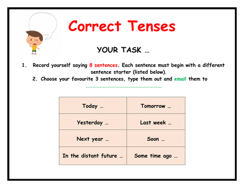 Correct Verb Tenses Online Grammar Activity Teaching Resources