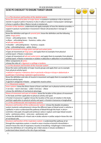 ocr-gcse-pe-revision-checklists-teaching-resources