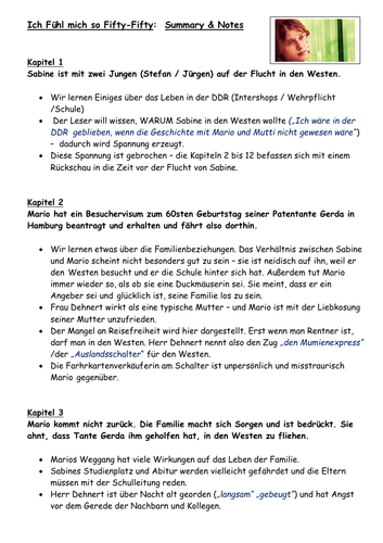 German KS5: Ich fühle mich so fifty fifty summary in German