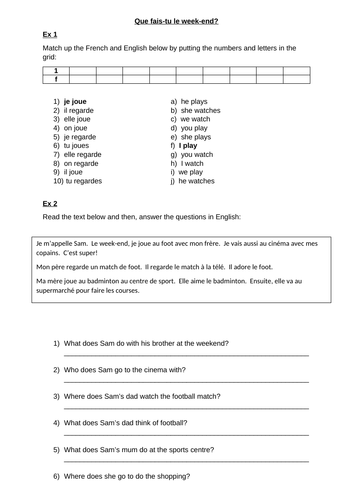 The present tense - free-time