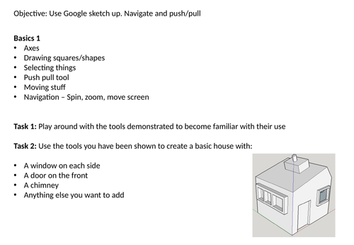 Sketch up basics and activities