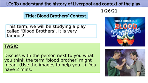 Blood Brothers Context lesson