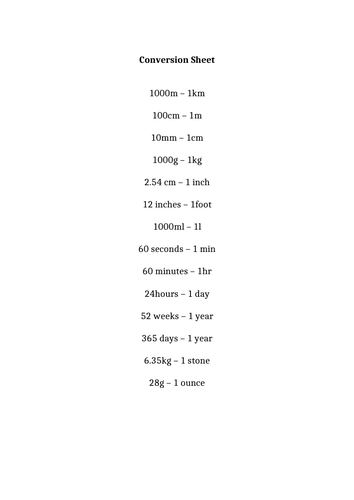 Units and Conversion