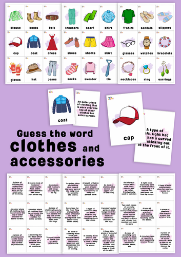 Clothes. Guess the word game.