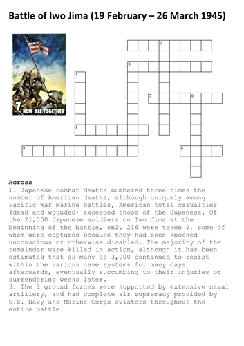 The Battle of Iwo Jima Crossword