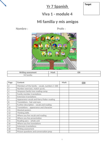 Viva 1 Module 4 Mi familia  y amigos workbook