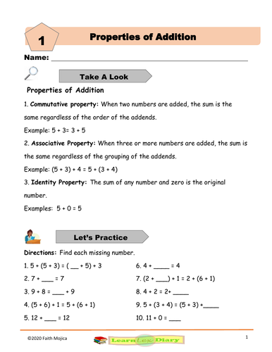 Properties of Addition