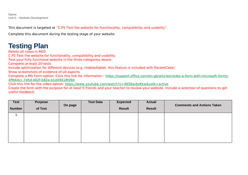 BTEC Level 3 - Unit 6 Website Development Assignment B Guides