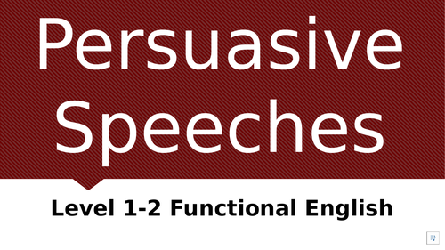 New Functional Skills English - Off & Online Speech Writing Session