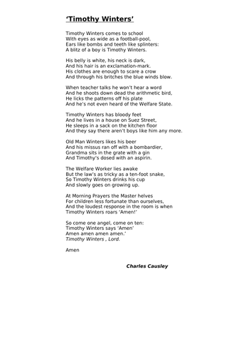 Timothy Winter by Charles Causley