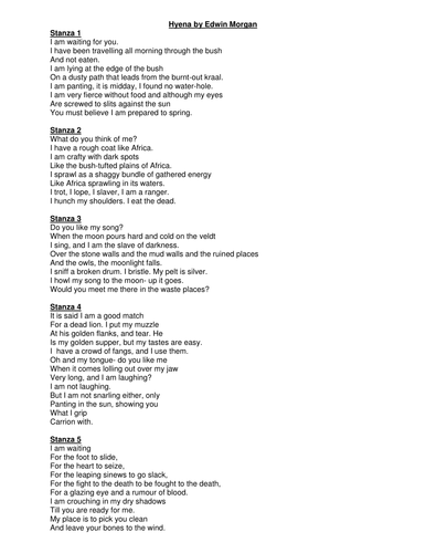 Hyena - Edwin Morgan