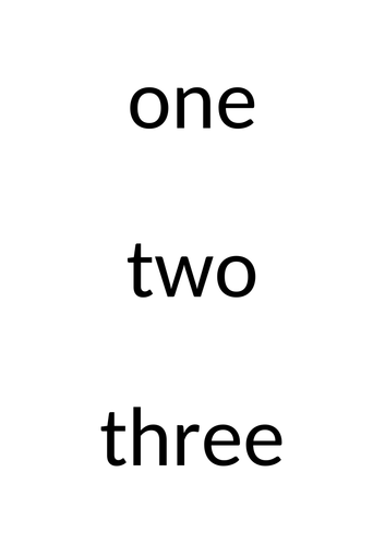 Number words (in parts) 1-99