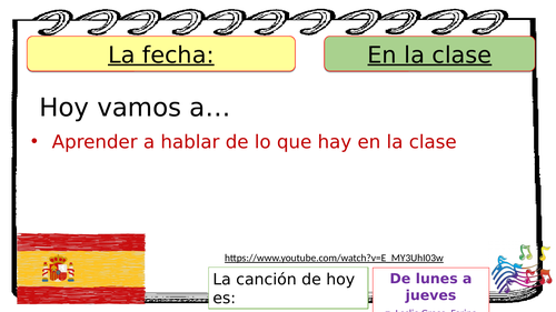 Spanish classroom items (En el aula/ En la clase hay)