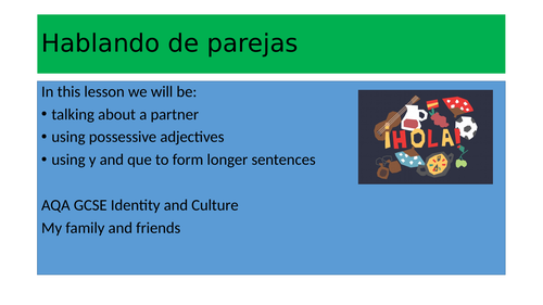 GCSE Spanish :Identity and culture: Marriage and partnership.
