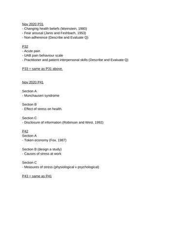 CIE Psychology - Health Psych PPQ QRG