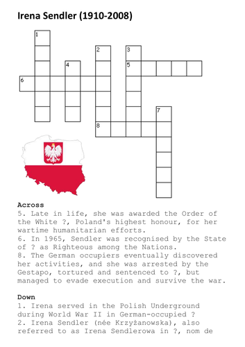 Irena Sendler Crossword