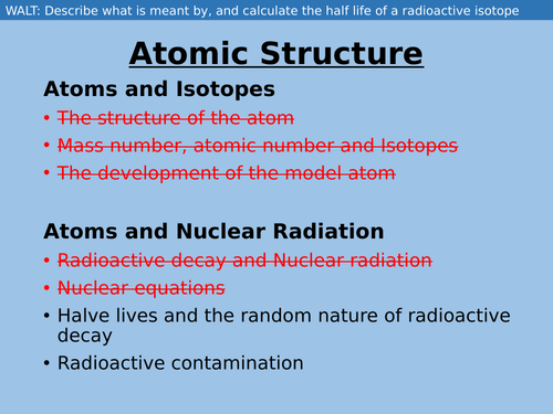 Half-lifes and Radioactive decay | Teaching Resources