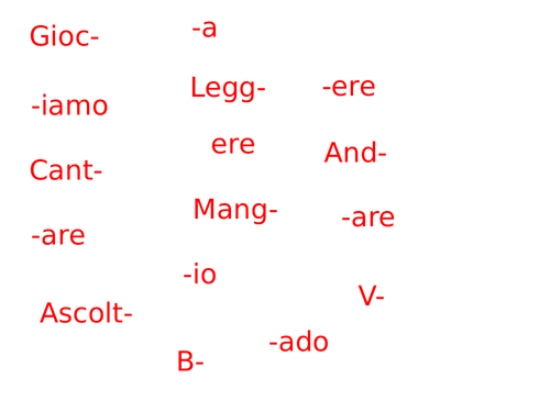 Italian present tense revision lesson with games