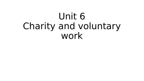 AQA GCSE German - Charity and voluntary work