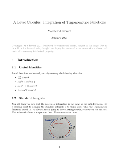 Integrating Trigonometric Functions