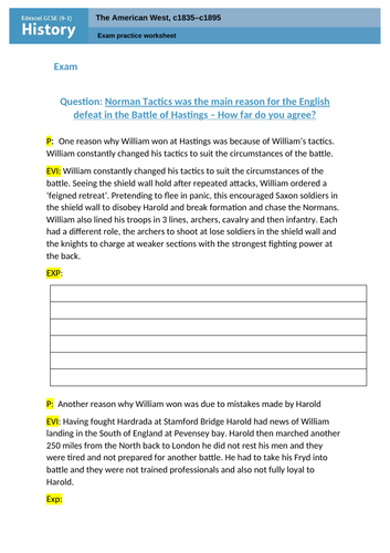 Edexcel 9-1 Normans PEE skills practice