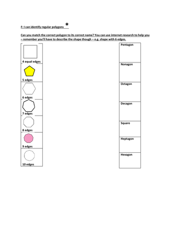 Year 5/6 Identifying Polygons: 2D Shapes