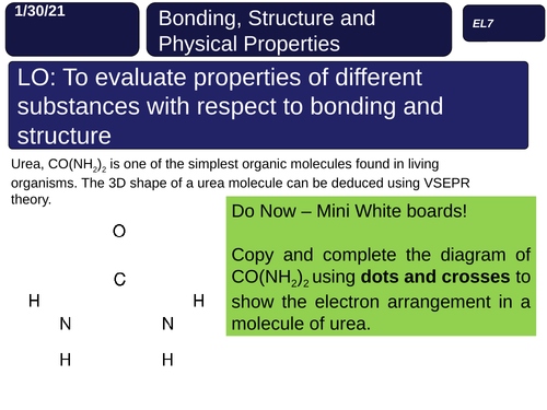 Bonding, Structure and Properties