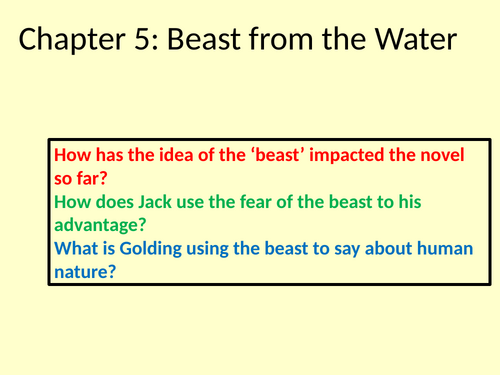 Lord of the Flies Chapter 5 Teaching Resources