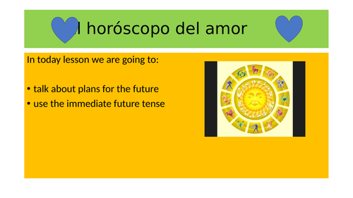 GCSE Spanish El horóscopo del amor Future plans