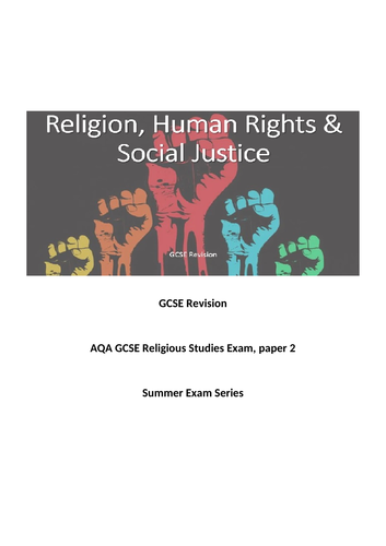 AQA Religious Studies Revision; Religion, Human Rights & Social Justice