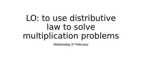 Distributive Law - an introduction and practise