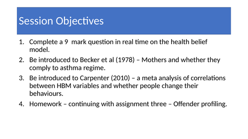 Unit 3 - Becker and Carpenter Revision