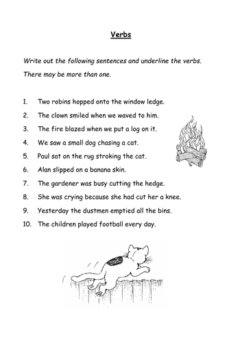 Verbs Worksheet Ks2 Tes