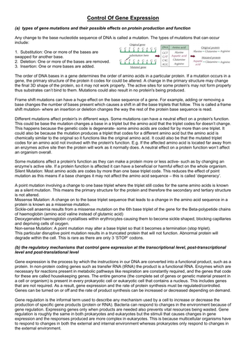 AQA Control of Gene Expression A Level Notes