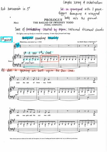AQA A Level Music SWEENEY TODD - THE BALLAD OF SWEENEY TODD