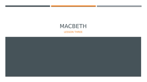 Macbeth: Remote Learning L3