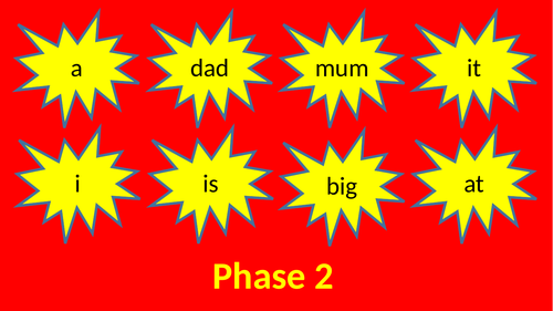 Phase 2 High Frequency Words