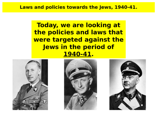 AQA A level history Laws and policies towards the Jews, 1940-41.