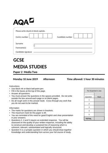 AQA MEDIS STUDIES MOCK EXAM PAPER 2