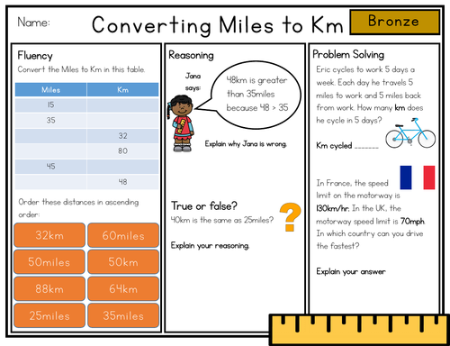 Which function converts miles to kilometers