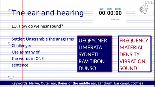 KS3 Sound - The ear and hearing