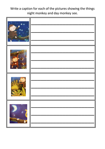 Night monkey day monkey EYFS resources