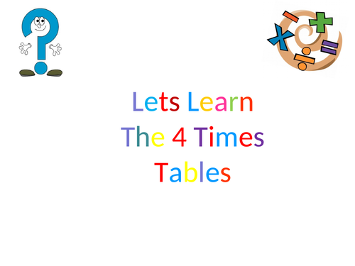 4 times table interactive presentation