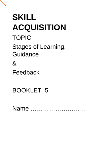 OCR A LEVEL PE SKILL / PSYCH. STAGES OF LEARNING