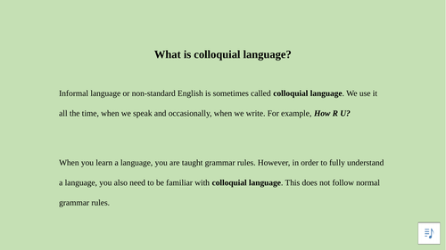 What is colloquial Language