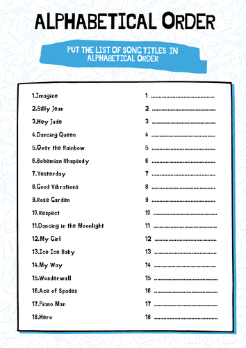 e3 functional skills english writing module alphabetical order