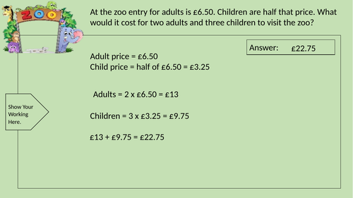 Money Word Problems Years 5 and 6